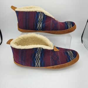 Pendleton Mountain Mid Couch Cruiser Sherpa Slipper Bootie Aztec Sz 10-11 USA